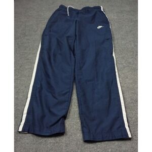 Vtg Nike Pants Mens M Blue Windbreaker Cargo Pockets Warm Up Track Baggy Y2K